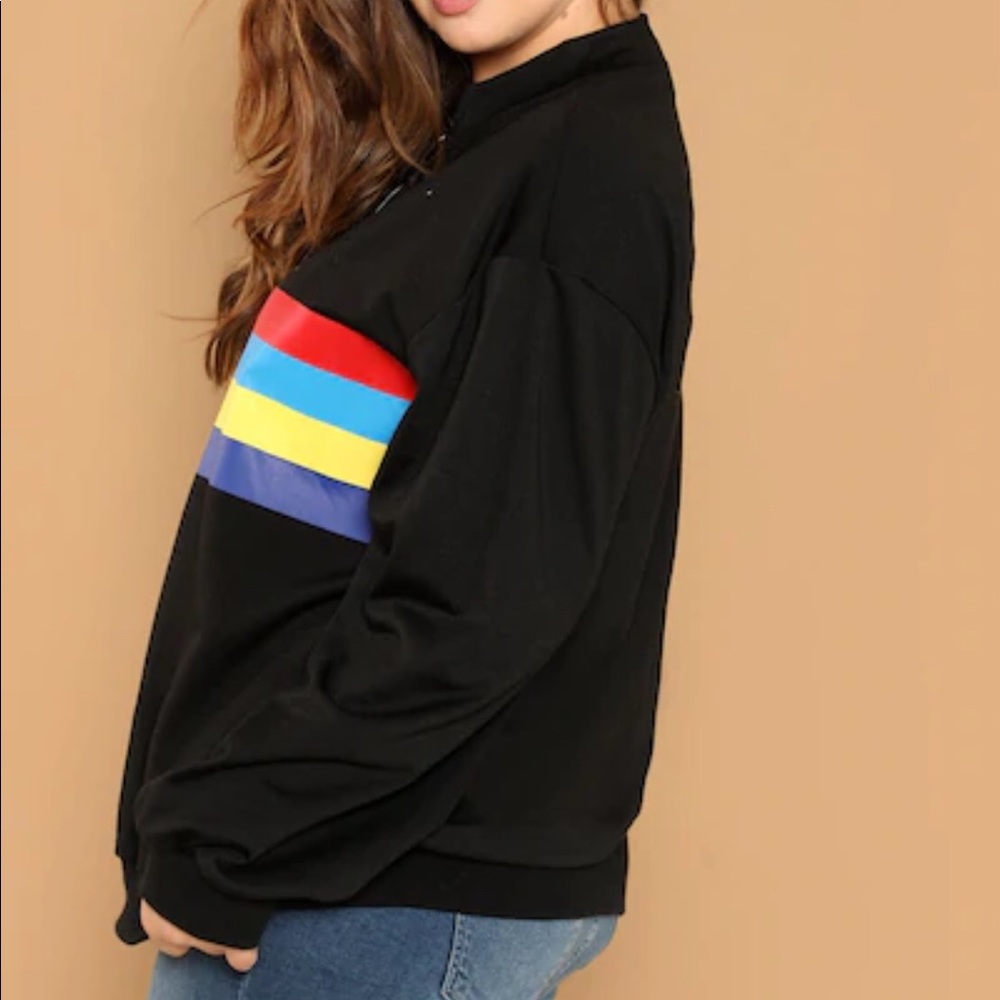 Zip Front Color Block Pullover - Picture 4 of 5